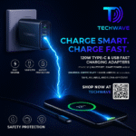 Fast Charging USB-C Adapter 120W by Techwave for Smartphones